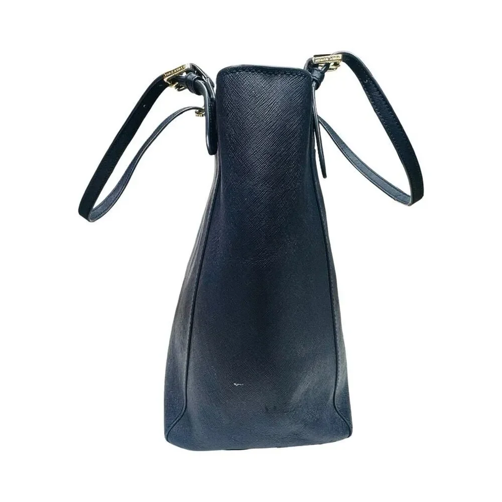 Tory Burch Large Robinson Leather Tote Bag - Navy - 14.5” x 11.25” x 4.5”